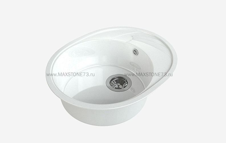 MAXSTONE Мойка глянцевая MS-8 (белый снег) 570*460*200